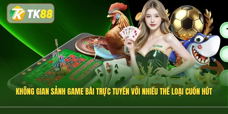 Không gian sảnh game bài trực tuyến với nhiều thể loại cuốn hút